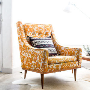 Two Black Suede Armchairs